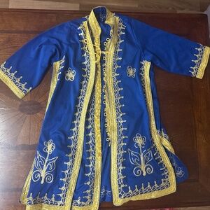 Beautiful blue kids caftan kaftan Djellaba from Morocco imported toddler sz 4/5